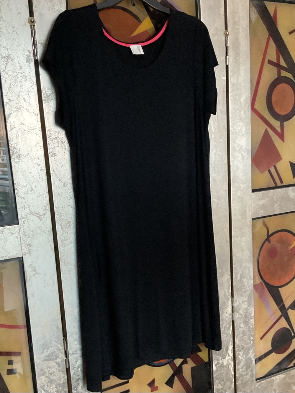 Cupio Black  Dress with Pink Trim